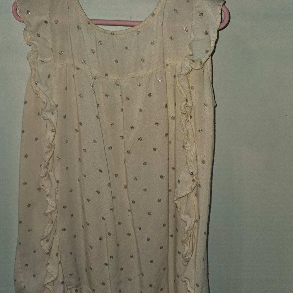 Japna Kids  blouse size 8 girls pink and silver poka dots